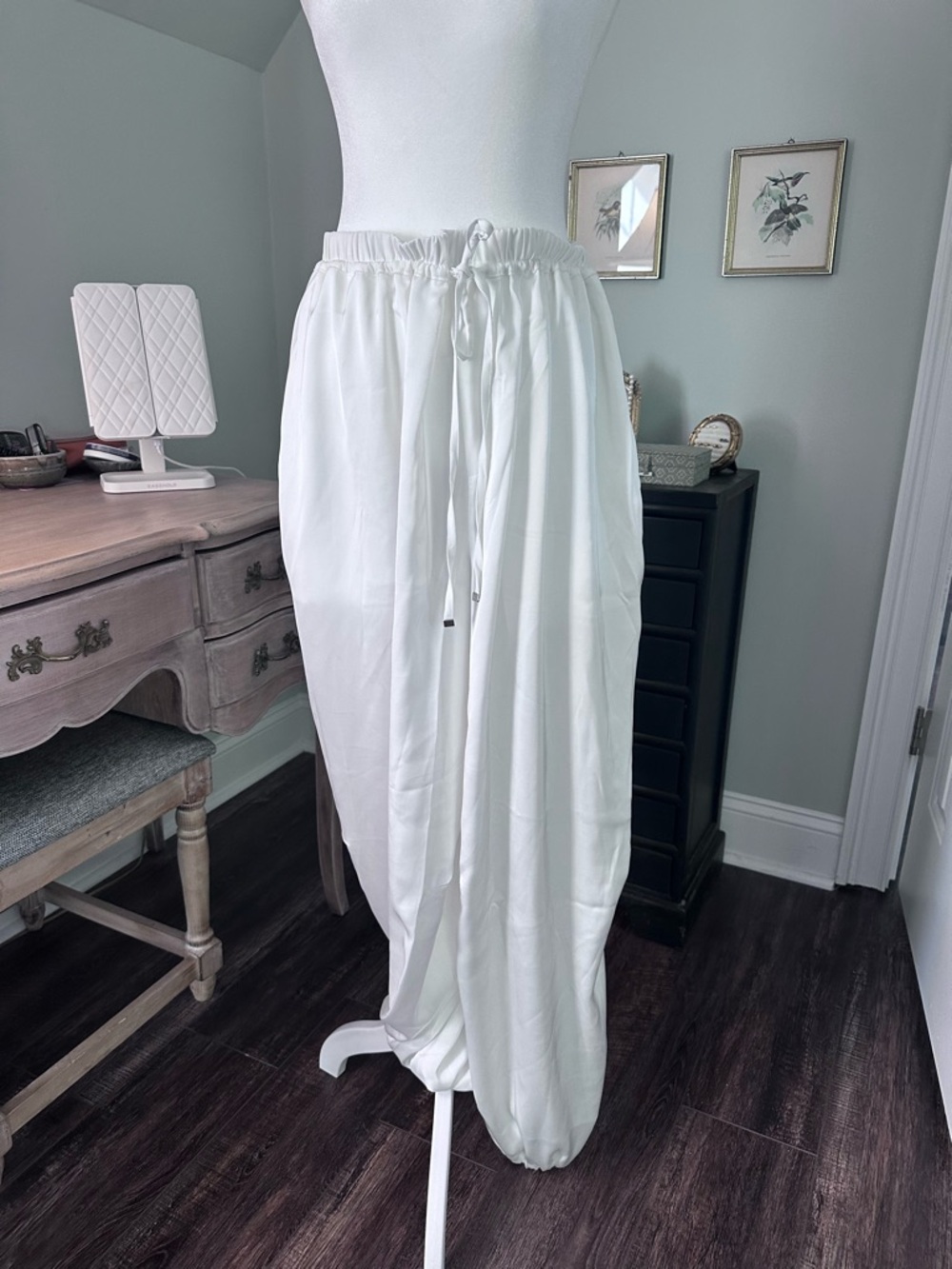 Maeve White Drawstring Harem Pants